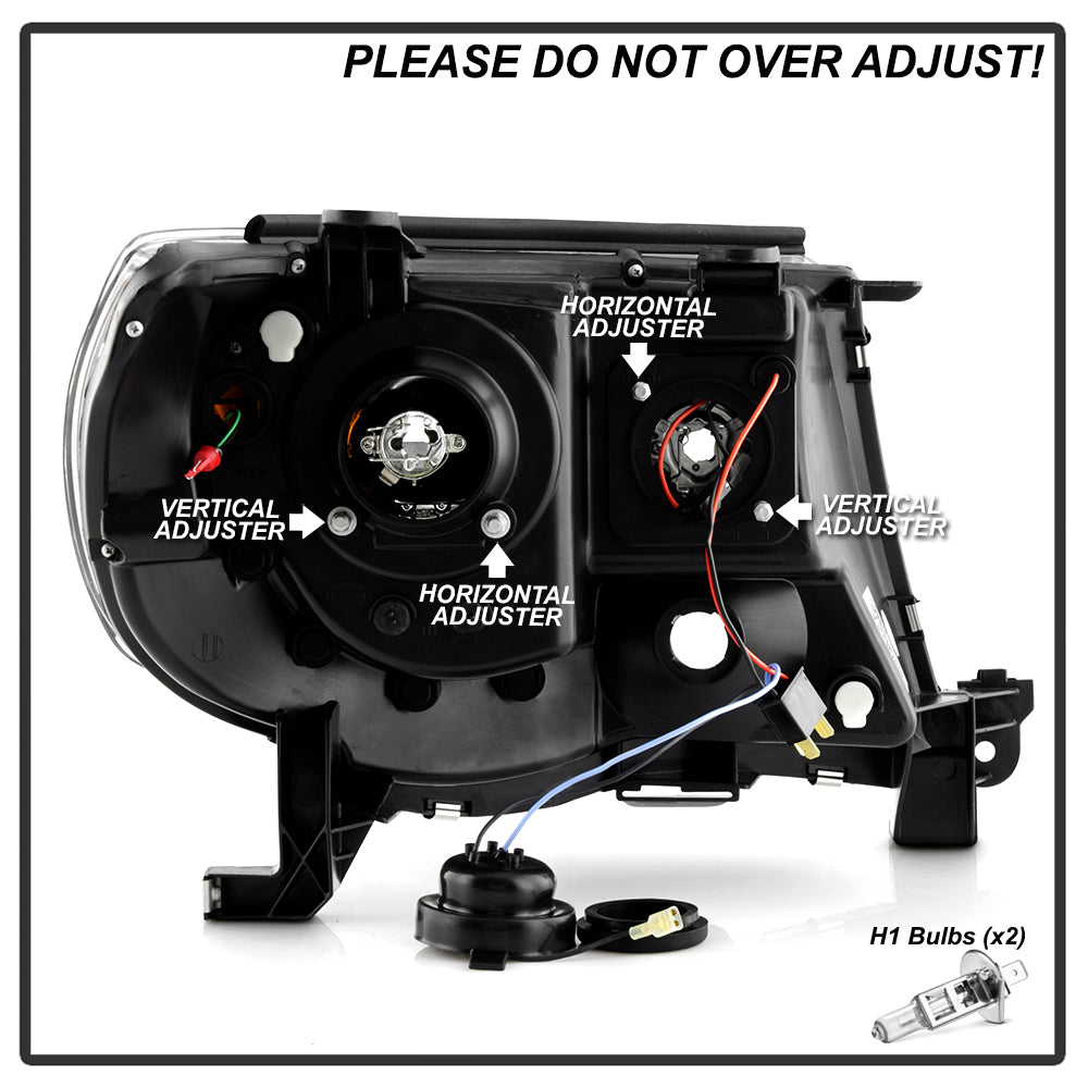 Spyder Toyota Tacoma 05-11 Projector Headlights - Light Bar DRL - Black PRO-YD-TT05V2-LB-BK 5084514