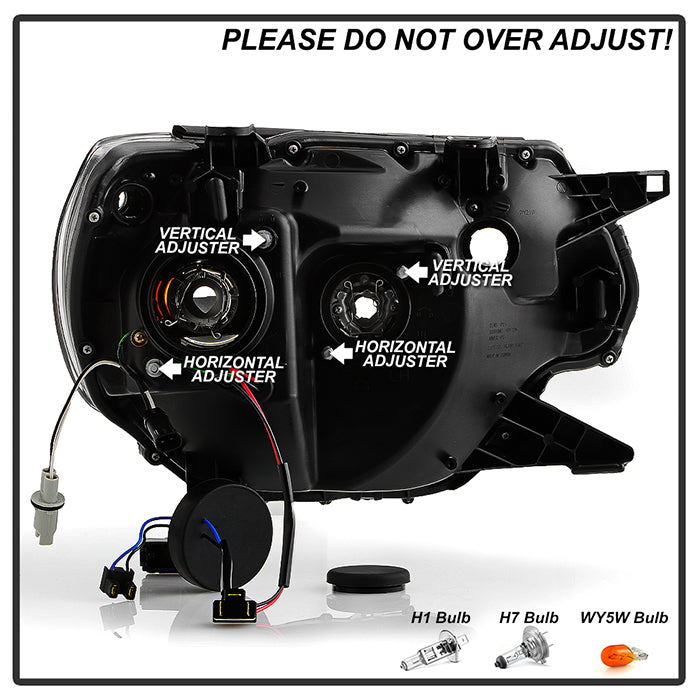Spyder Toyota Tacoma 12-15 Projector Headlights Light Bar DRL Black PRO-YD-TT12-LBDRL-BK 5081711