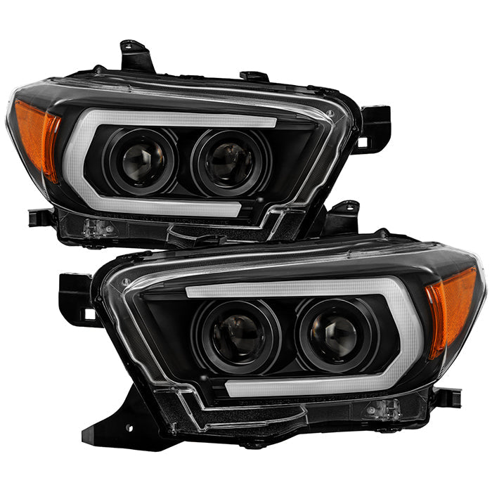 Spyder 16-18 Toyota Tacoma Projector Headlights - Seq LED Turn - Black - PRO-YD-TT16-LB-BK 5085818