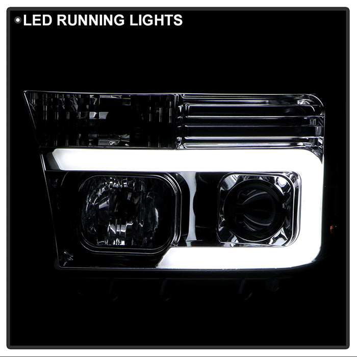 Spyder 07-13 Toyota Tundra V2 Light Bar DRL Projector Headlights - Chrome (PRO-YD-TTU07V2-LB-C) 5084651