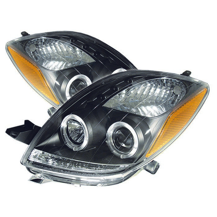FR SPORT Spyder Toyota Yaris 06-08 2DR Projector Headlights LED Halo- LED Blk PRO-YD-TYA06-HL-BK...