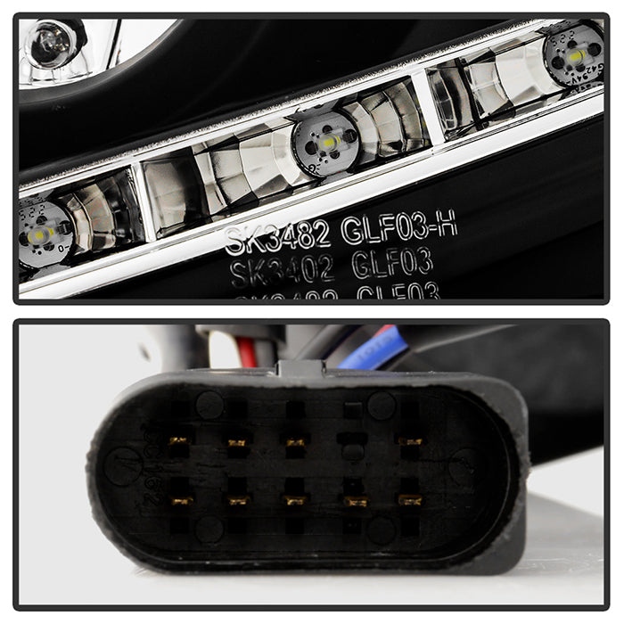 Spyder Volkswagen GTI 06-09/Jetta 06-09 Halogen Model Only - DRL Black PRO-YD-VG06-DRL-BK 5017505