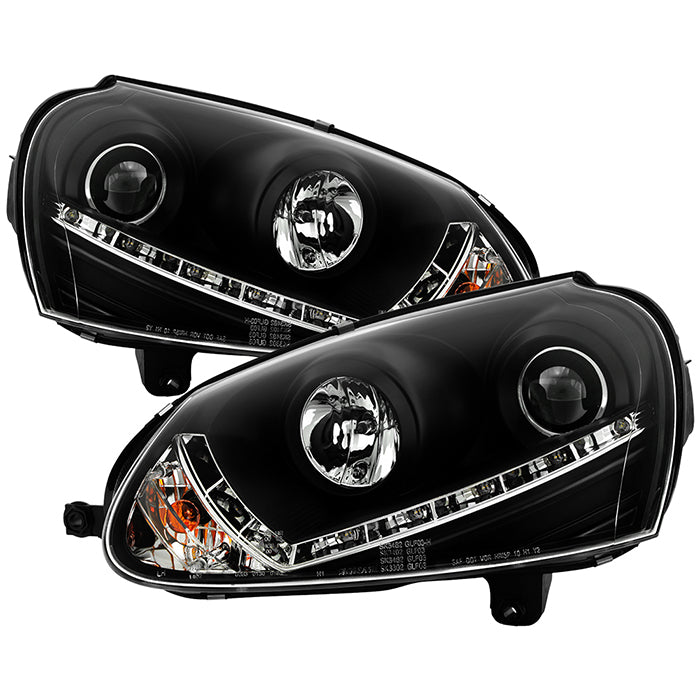 Spyder Volkswagen GTI 06-09/Jetta 06-09 Halogen Model Only - DRL Black PRO-YD-VG06-DRL-BK 5017505