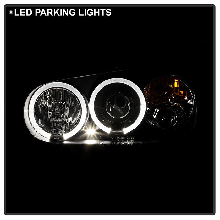 FR SPORT Spyder Volkswagen Golf IV 99-05 Projector Headlights LED Halo Black High H1 Low H1...