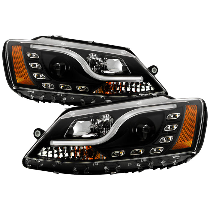 Spyder Volkswagen Jetta 11-14 Projector Headlights Halogen Light Tube DRL Blk PRO-YD-VJ11-LTDRL-BK 5073648