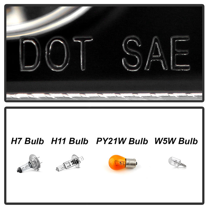 Spyder Volkswagen Jetta 11-14 Projector Headlights Halogen Light Tube DRL Blk PRO-YD-VJ11-LTDRL-BK 5073648