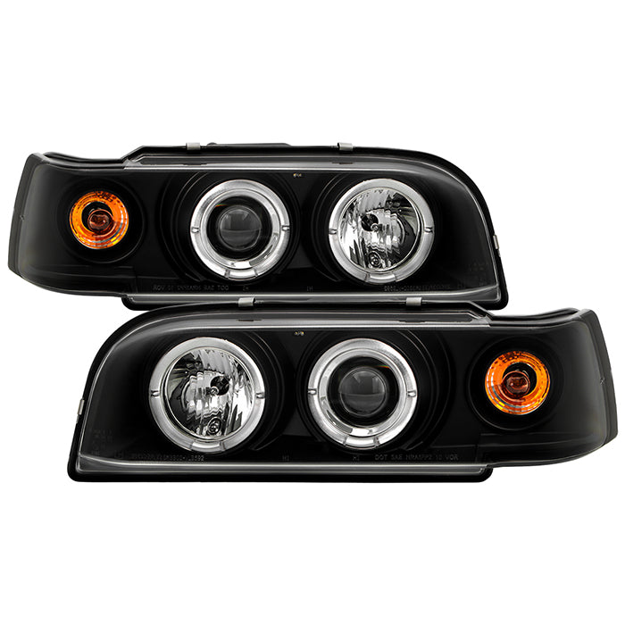 FR SPORT Spyder Volvo 850 93-97 Projector Headlights LED Halo Black High H1 Low H1...