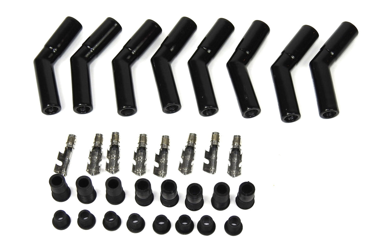 Ceramic Spark Plug Boot Kit 45-Deg 8pk Black - 8563HT8