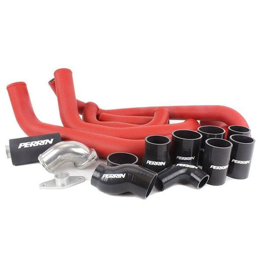 JDMuscle Perrin Front Mount Intercooler Piping Kit Red w/ Black Silicone WRX 2008-2014 |...