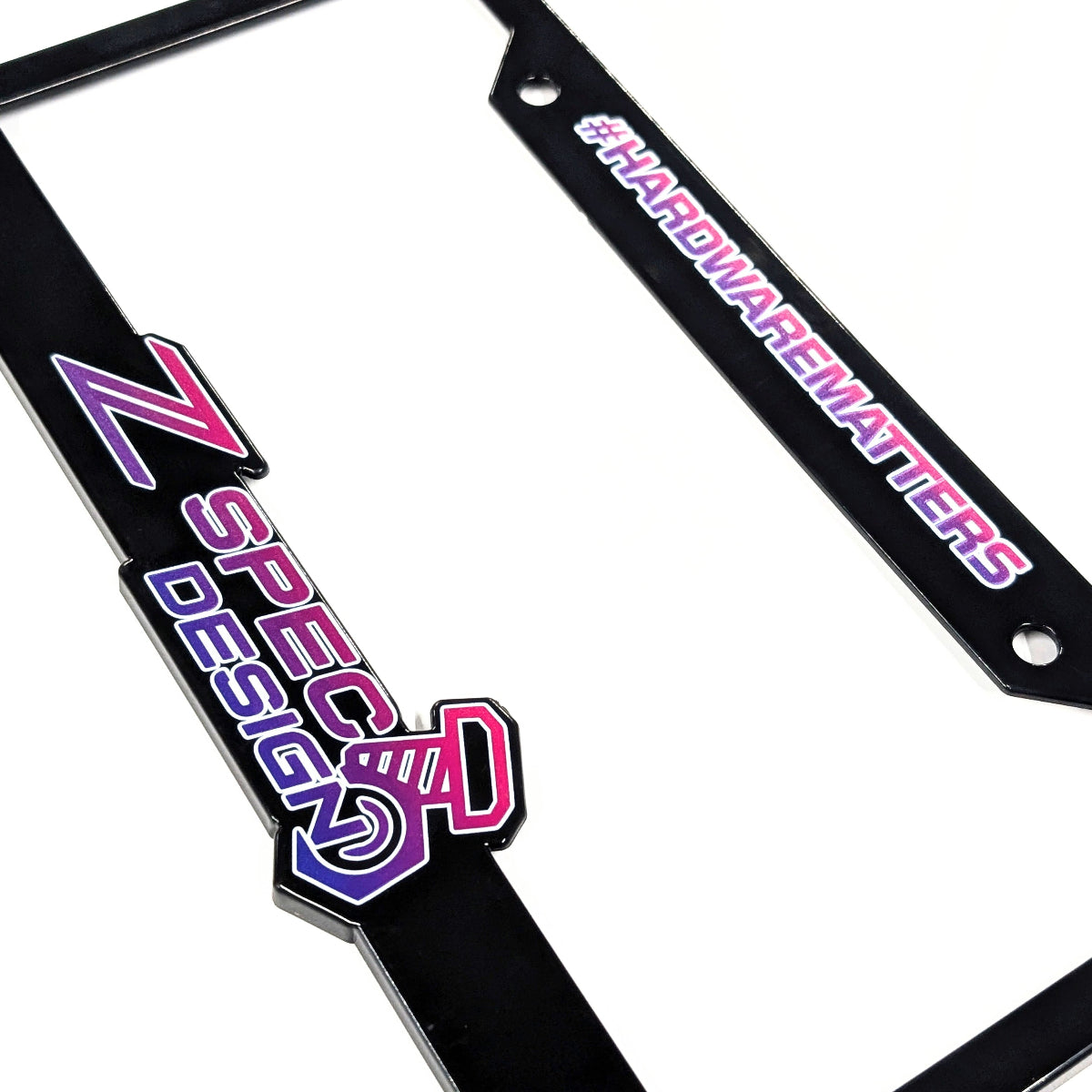 ZSPEC Design License Plate Frame - Super Cool "Hardware Matters!"
