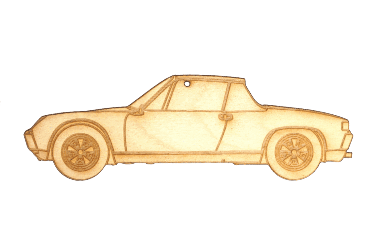 ZSPEC Laser-Engraved Birch Ornament, Style: Porsche 914, ~5-inch Wide
