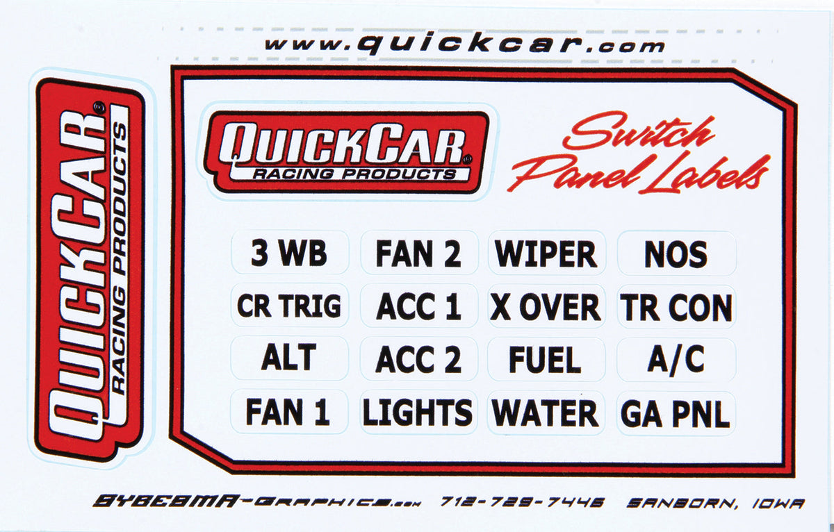 Switch Panel Stickers Small Ignition Panels - 50004