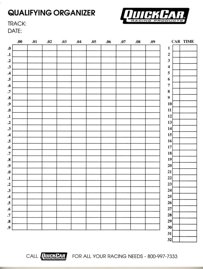 Qualifying Organizer Sheets (50pk) - 51236