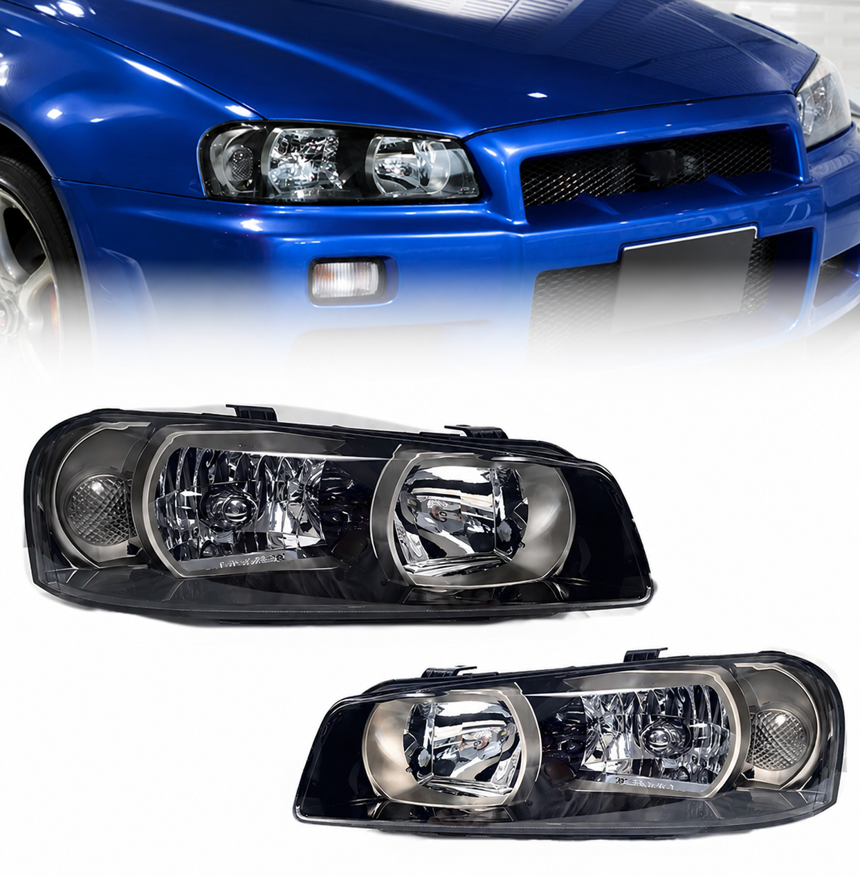 LED Headlights for Nissan Skyline R34 GTR GTT BNR34 ENR34 ER34 HR34