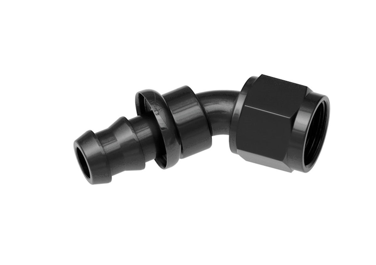 16AN 45 Degree Push Lock Hose End Black - 2045162