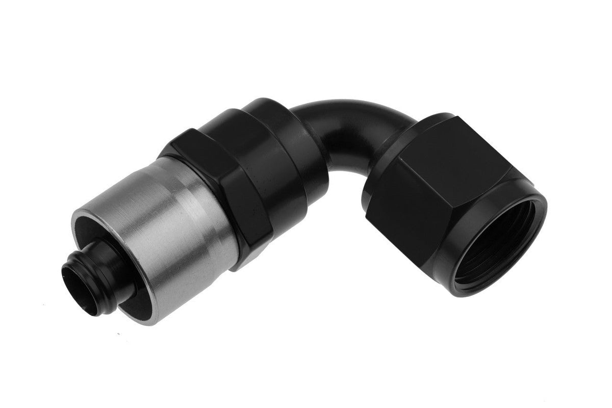 6AN Crimp Style Hose End Black 90 - 7090062