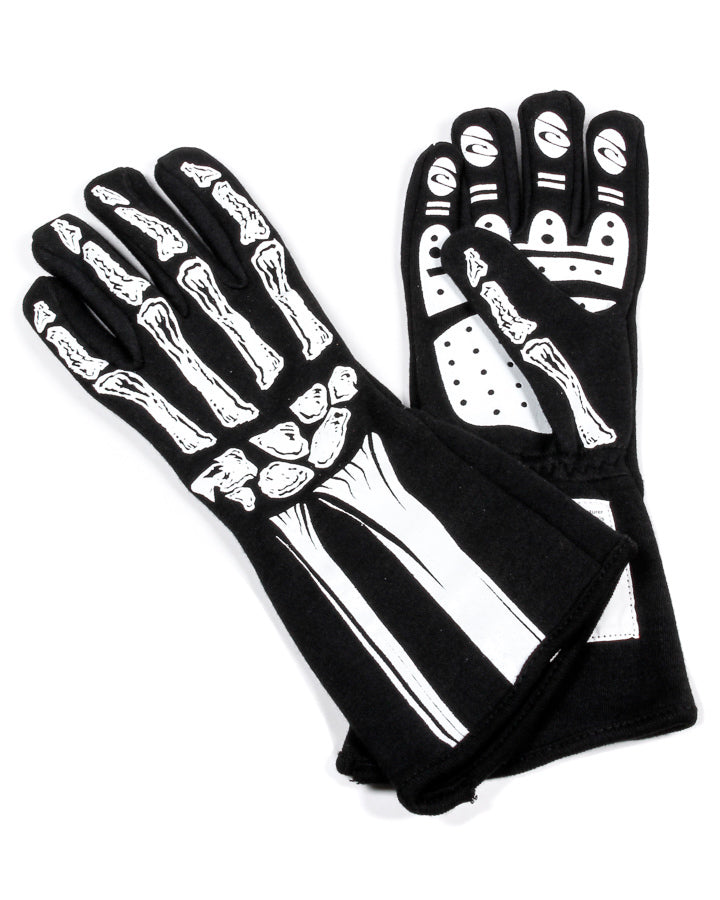 Double Layer White Skeleton Gloves Large - 600080138