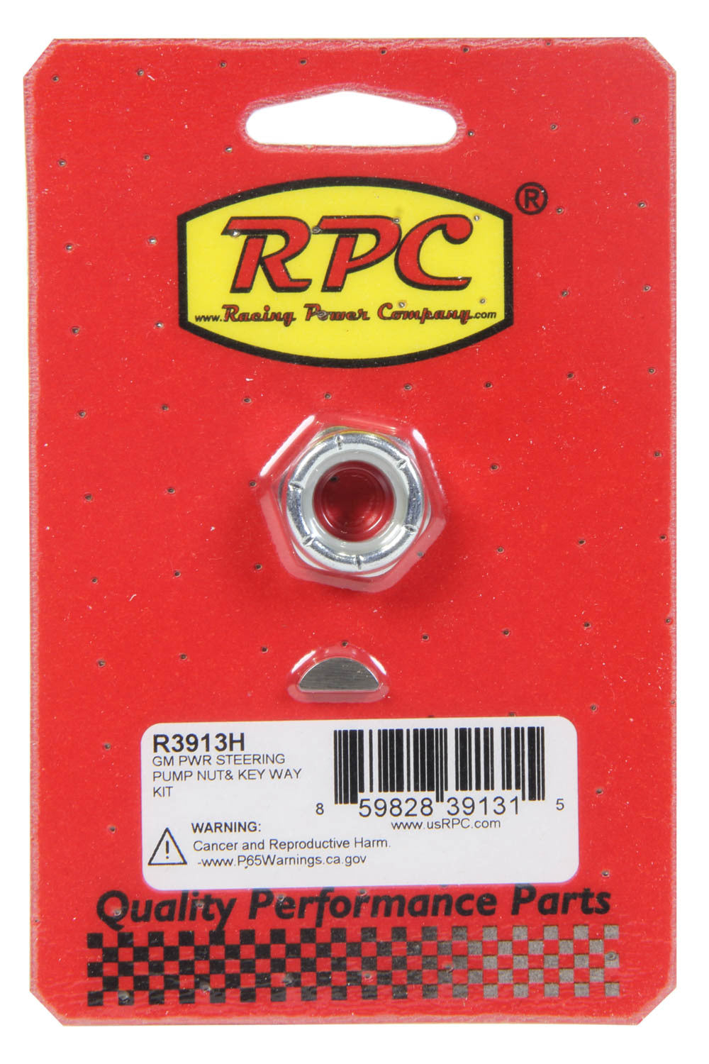 GM Power Steering Pump Nut and Keyway Kit - R3913H