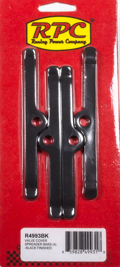 Black SBC Valve Cover Spreader Bars 4-3/4in - R4993BK