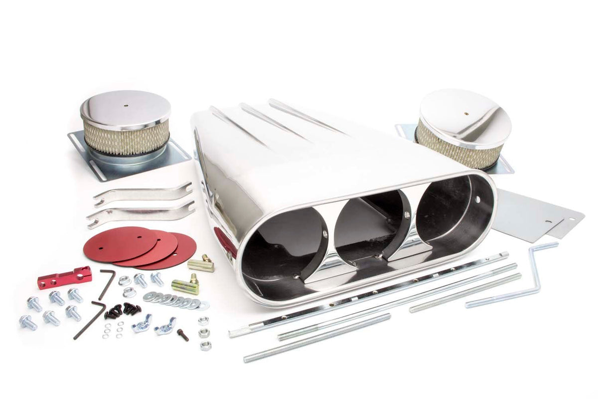 Streetscoop Polished Finned Dual 4 Barrel - R5239