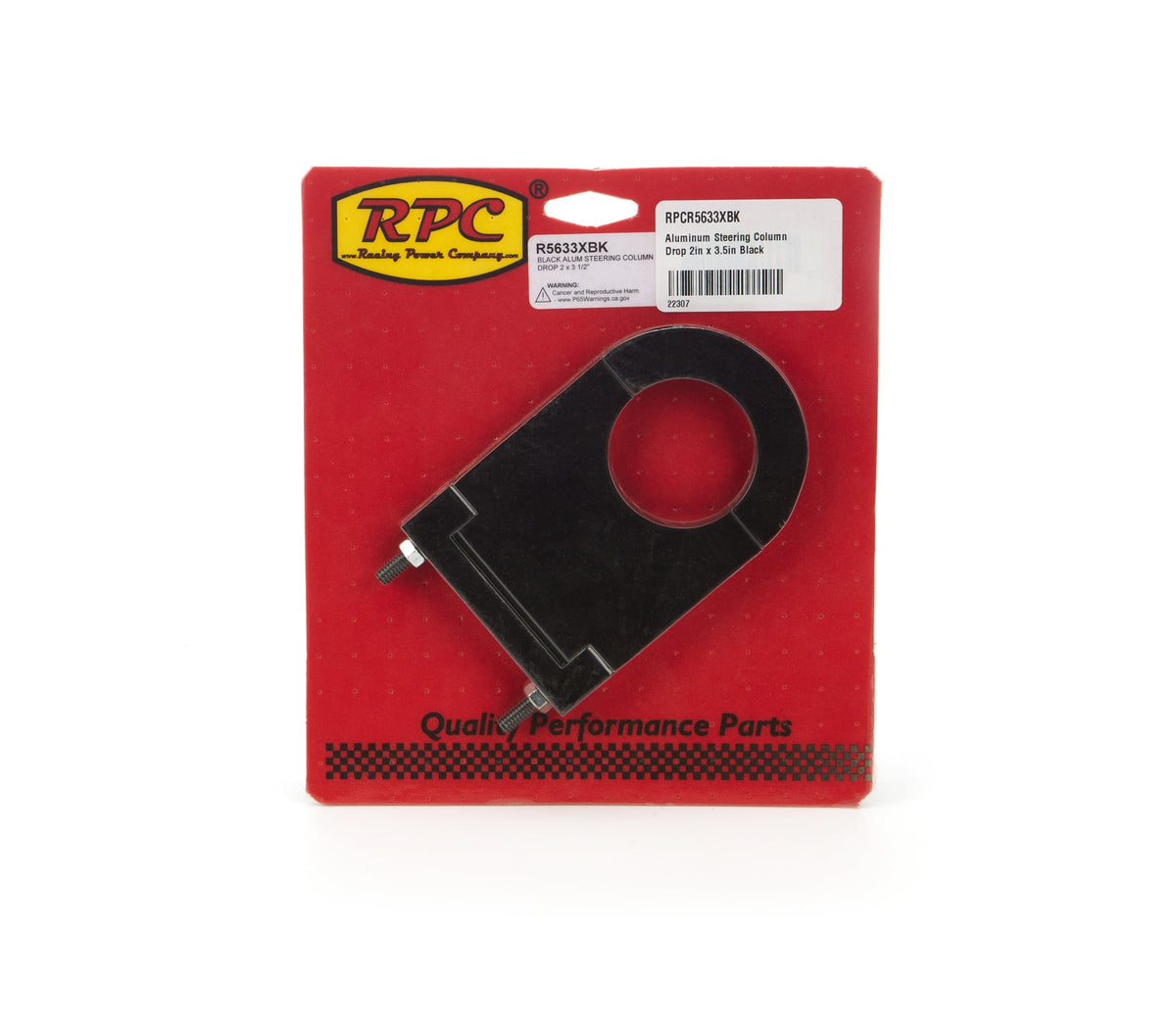 Aluminum Steering Column Drop 2in x 3.5in Black - R5633XBK