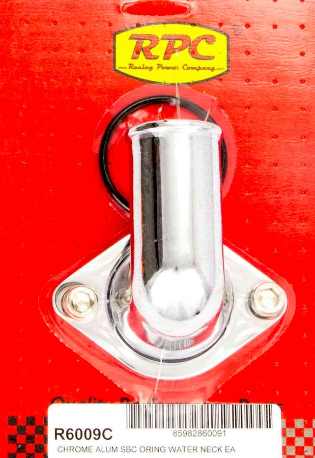 66-75 Chevy V8 Alum 90 Deg Water Neck Chrome - R6009C