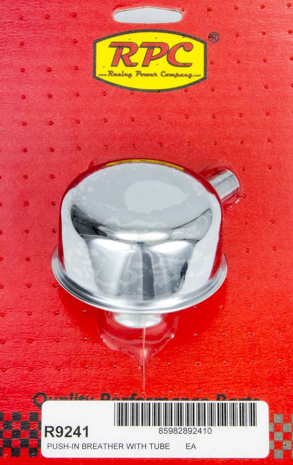 Chrome Push In Breather w/Tube 2-3/4in Dia 3/4NK - R9241