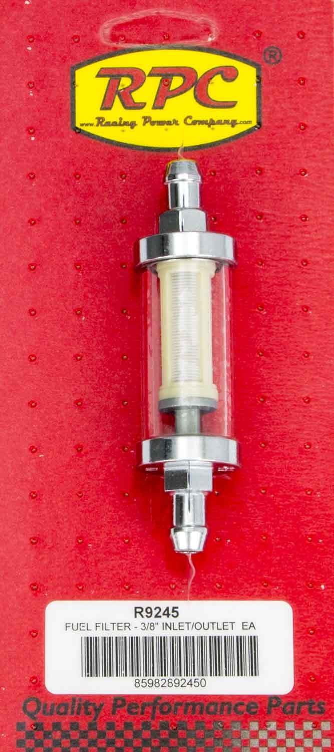 3/8in Chrome/Clear Fuel Filter - R9245