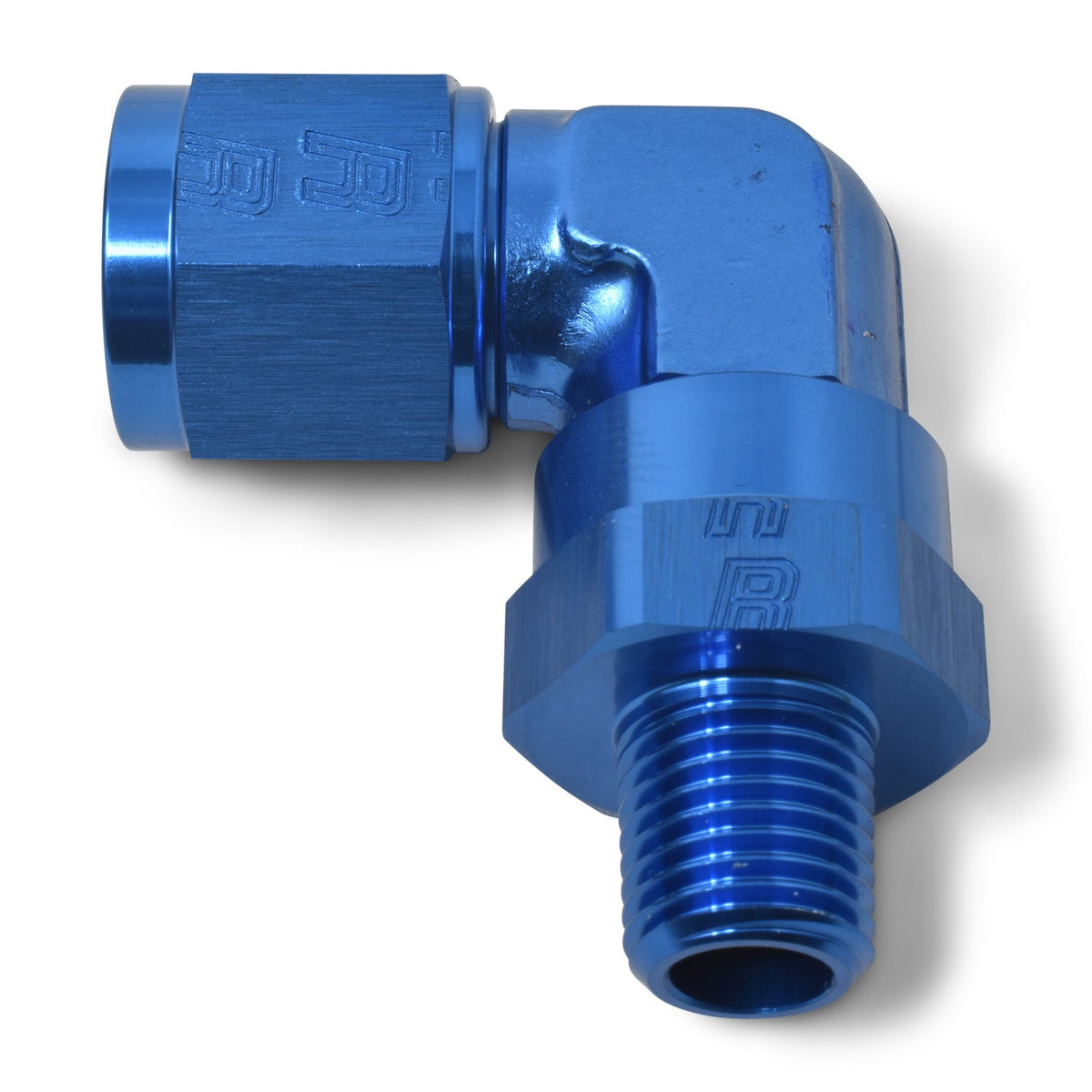 6AN 3/8NPT 90Deg Swivel Blue - 614026