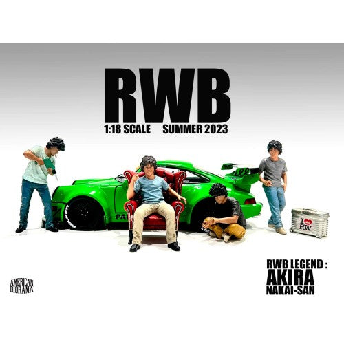 American Diorama - Figures - RWB Legend Akira Nakai-San Sitting Figure 1:18