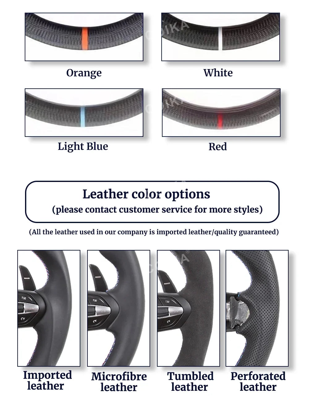 Rapid Vehicles Interior M Series Leather Steering Wheel For BMW M3 M5 F20 F22 F23 F30 F33 F34 X1...