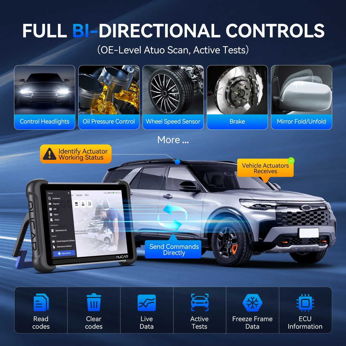 Rapid Vehicles MUCAR 892BT OBD2 Scanner CANFD&DOIP All System Diagnostic Tool, Bi-Directional ECU...