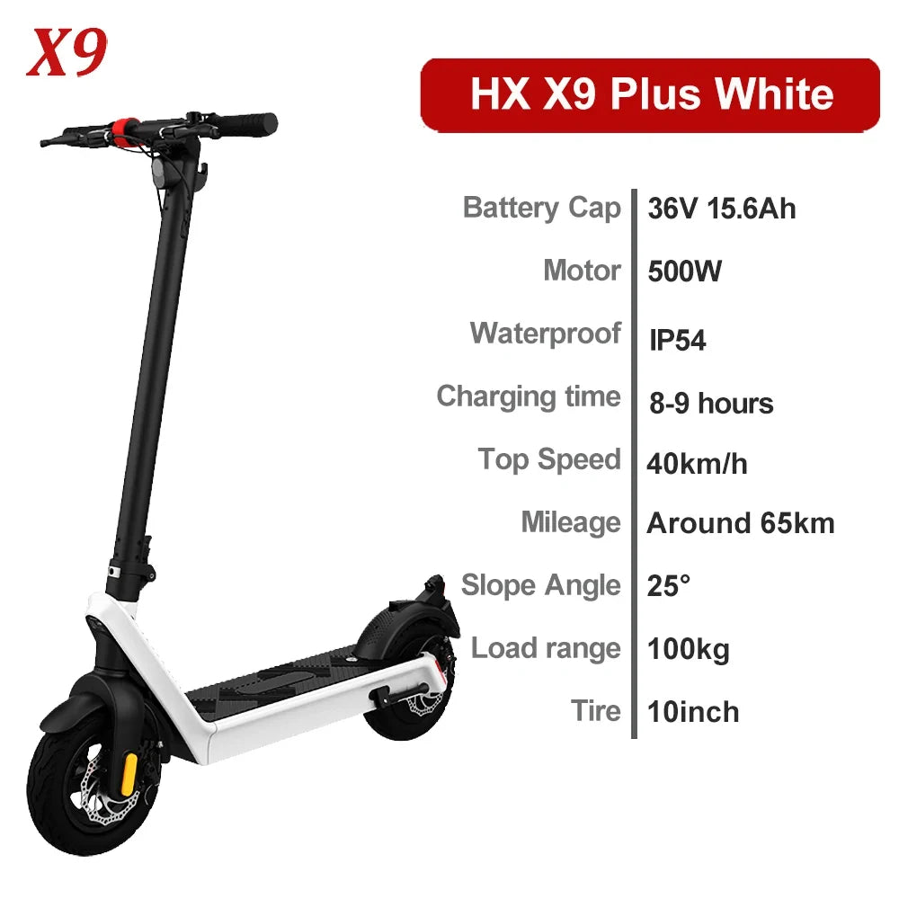 HX X9 PLUS Electric Scooter - Foldable, 60-80km Range, Unisex