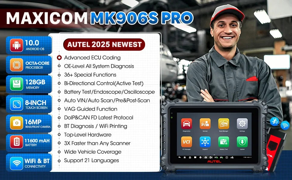 Rapid Vehicles Autel MK906 PRO MK906Pro Автомобильный диагностический инструмент с аппаратным...