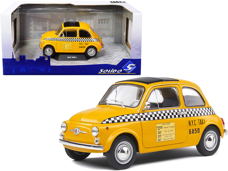 Rapid Vehicles 1965 Fiat 500 L "NYC Taxi" New York City Yellow 1/18 Diecast Model Car by Solido ...