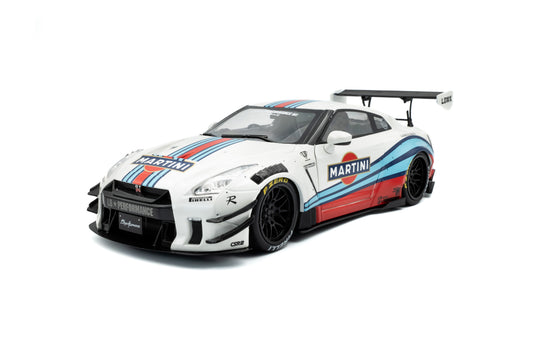STM Diecast Solido 2024 Nissan GT-R (R35) W/ Liberty Walk Body Kit 2.0 Martini White 1:18