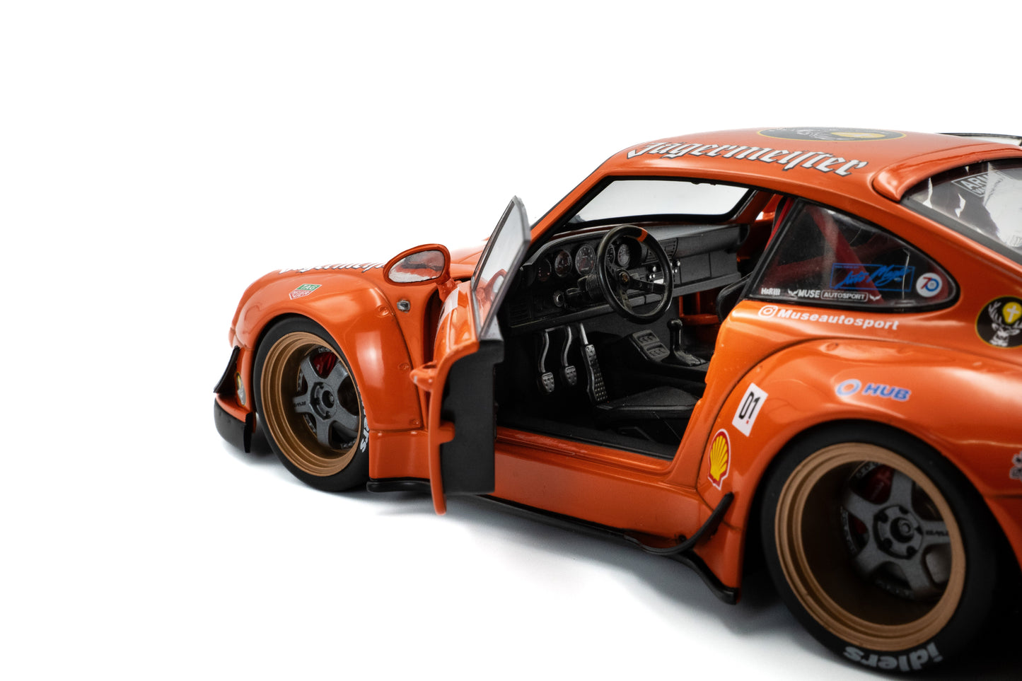 Solido 2020 Porsche 993 RWB Bodykit #7 Jagermeister Orange 1:18