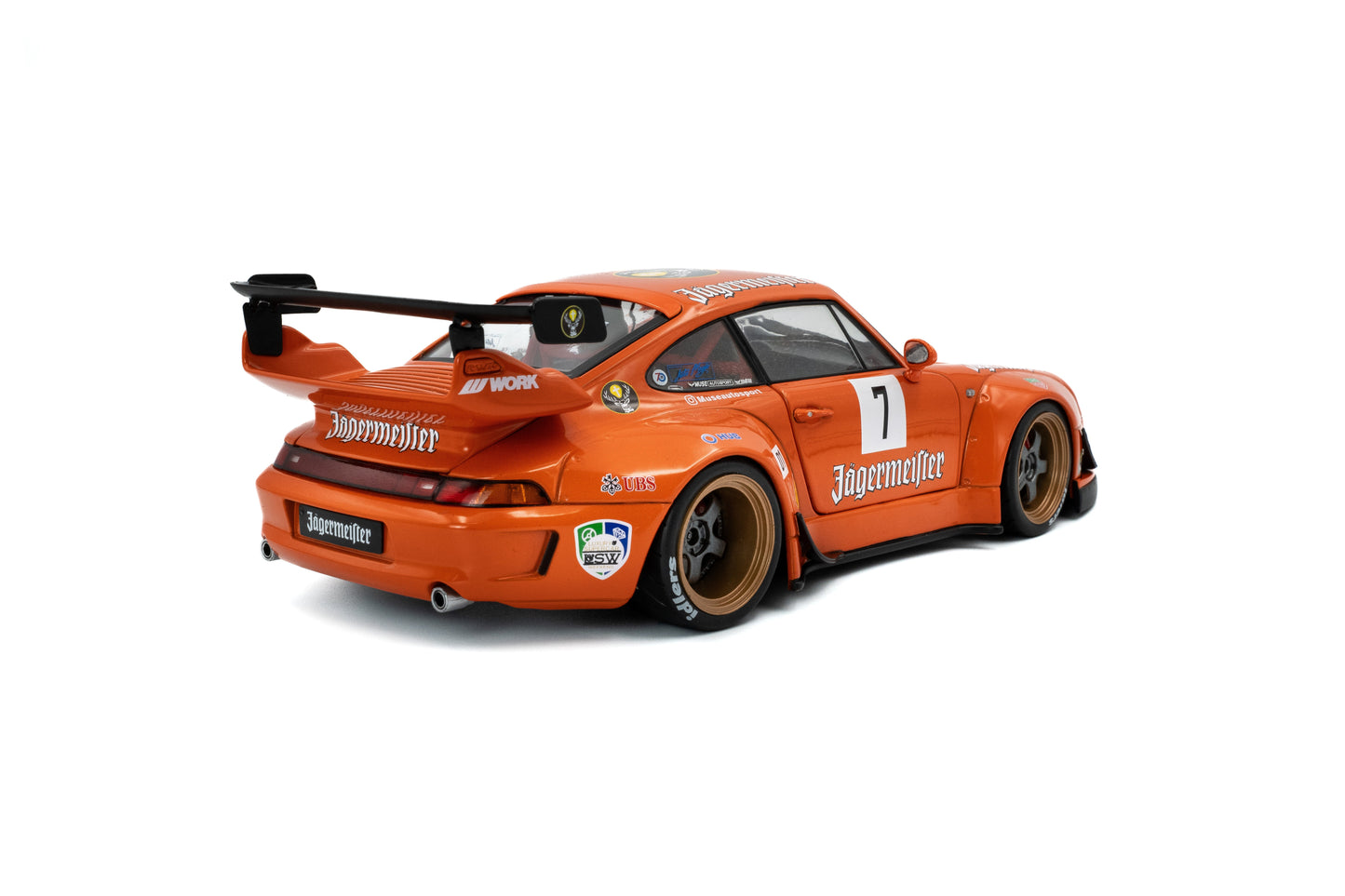 Solido 2020 Porsche 993 RWB Bodykit #7 Jagermeister Orange 1:18