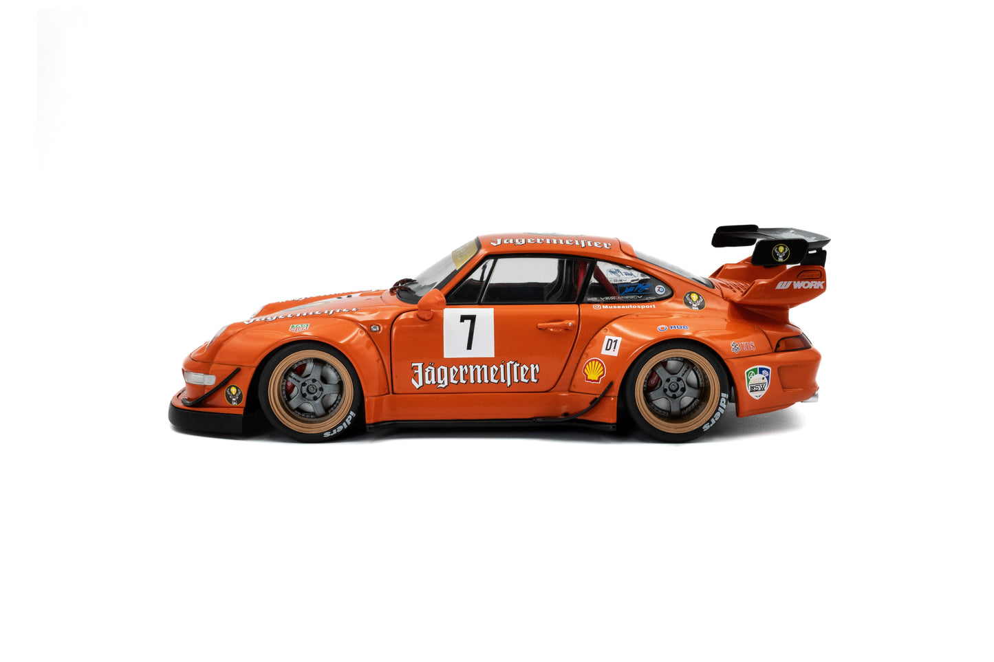 Solido 2020 Porsche 993 RWB Bodykit #7 Jagermeister Orange 1:18