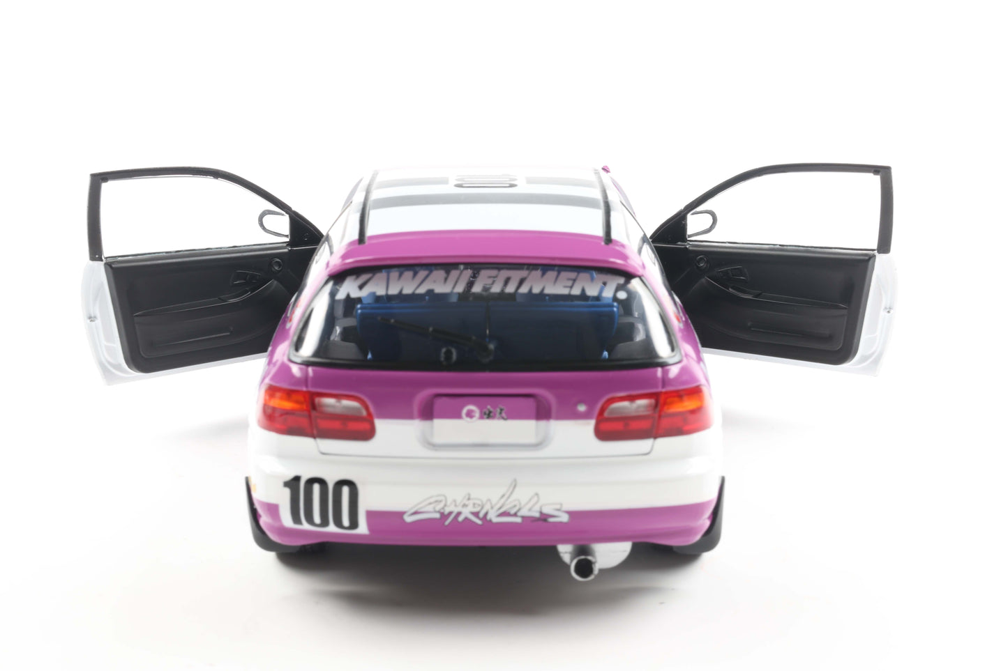 Solido 1991 Honda Civic EG6 Hatchback Kaido Racer White Purple 1:18