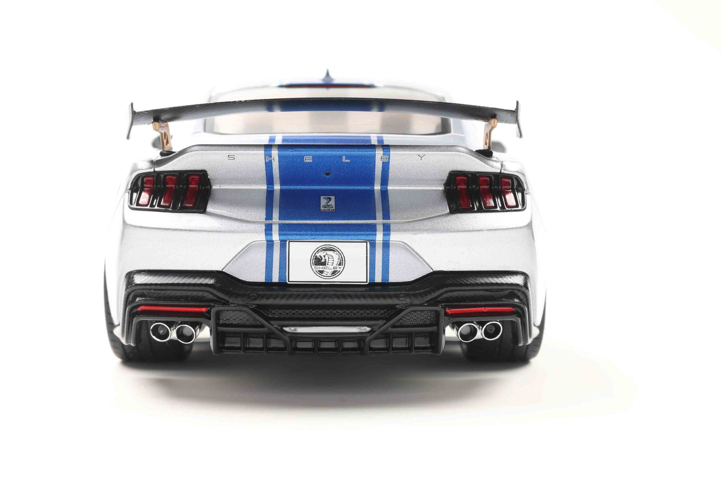 Solido 2025 Ford Shelby Mustang Super Snake Grey with Blue Stripes 1:18