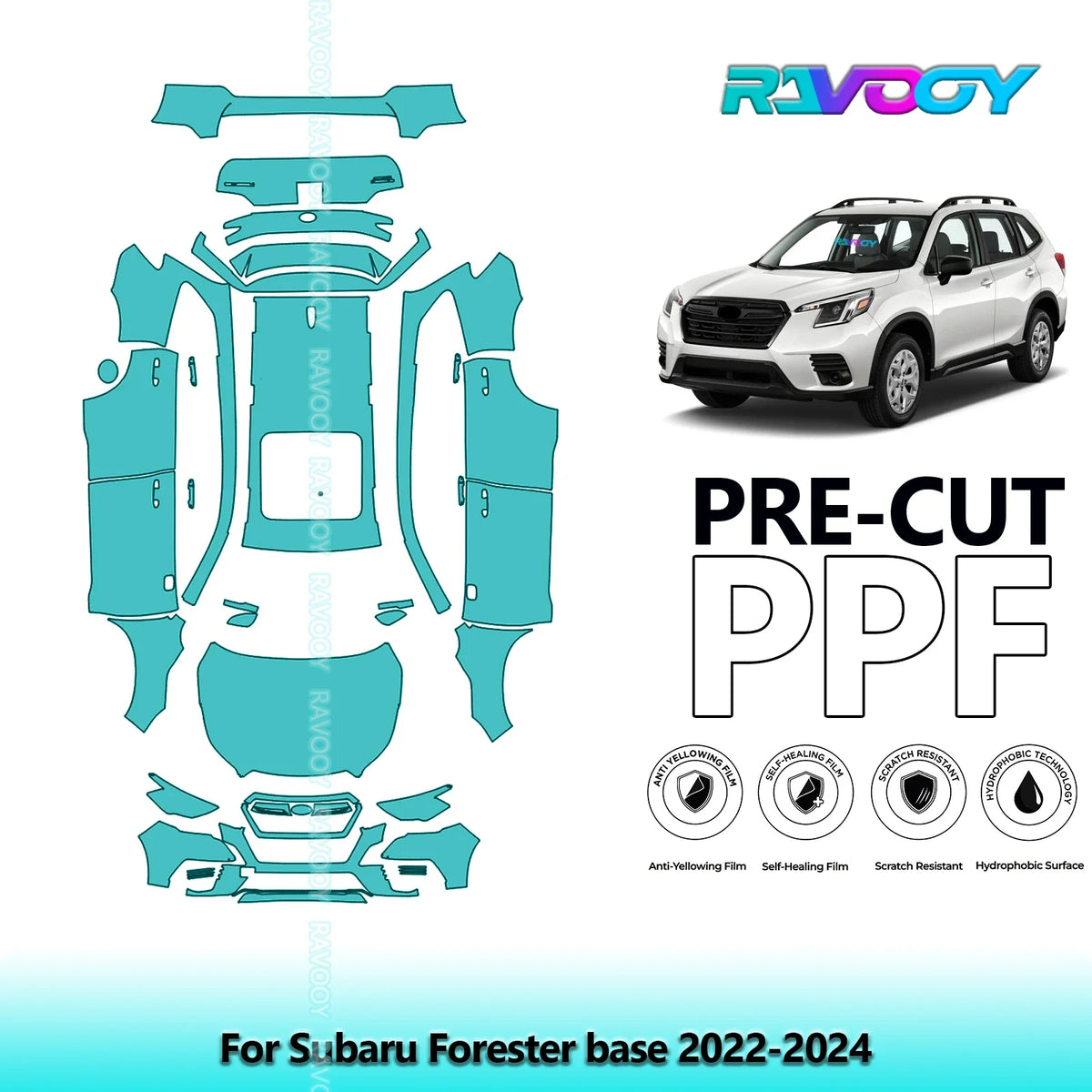 Rapid Vehicles 8.5Mil Precut PPF Paint Protection Film Full Vehicle Clear Bra For Subaru Forester...