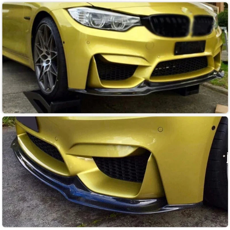 Rapid Vehicles For BMW F80 M3 F82 F83 M4 2014-2019 Carbon Fiber Car Front Bumper Lip Spoiler Add...