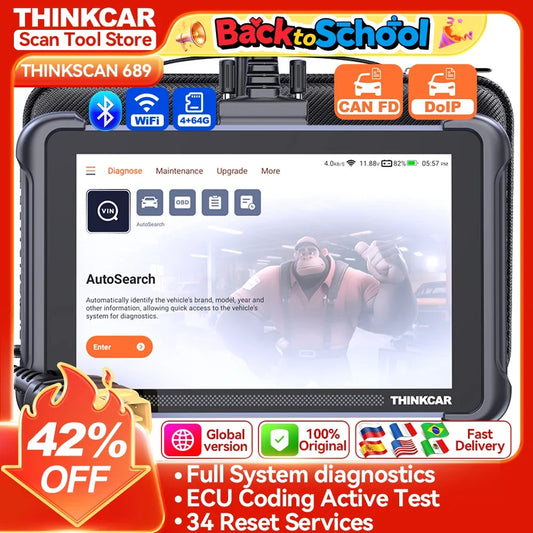 Rapid Vehicles THINKCAR THINKSCAN 689 Bidirectional Scan Tool With CANFD&DoIP OBD2 Scanner ECU...