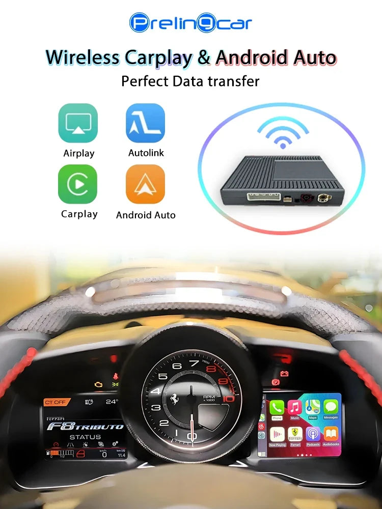 Rapid Vehicles Wireless CarPlay6.5" 8.8 '10.25" For Ferrari F12 F458 812 F488 F8 Potorfino...