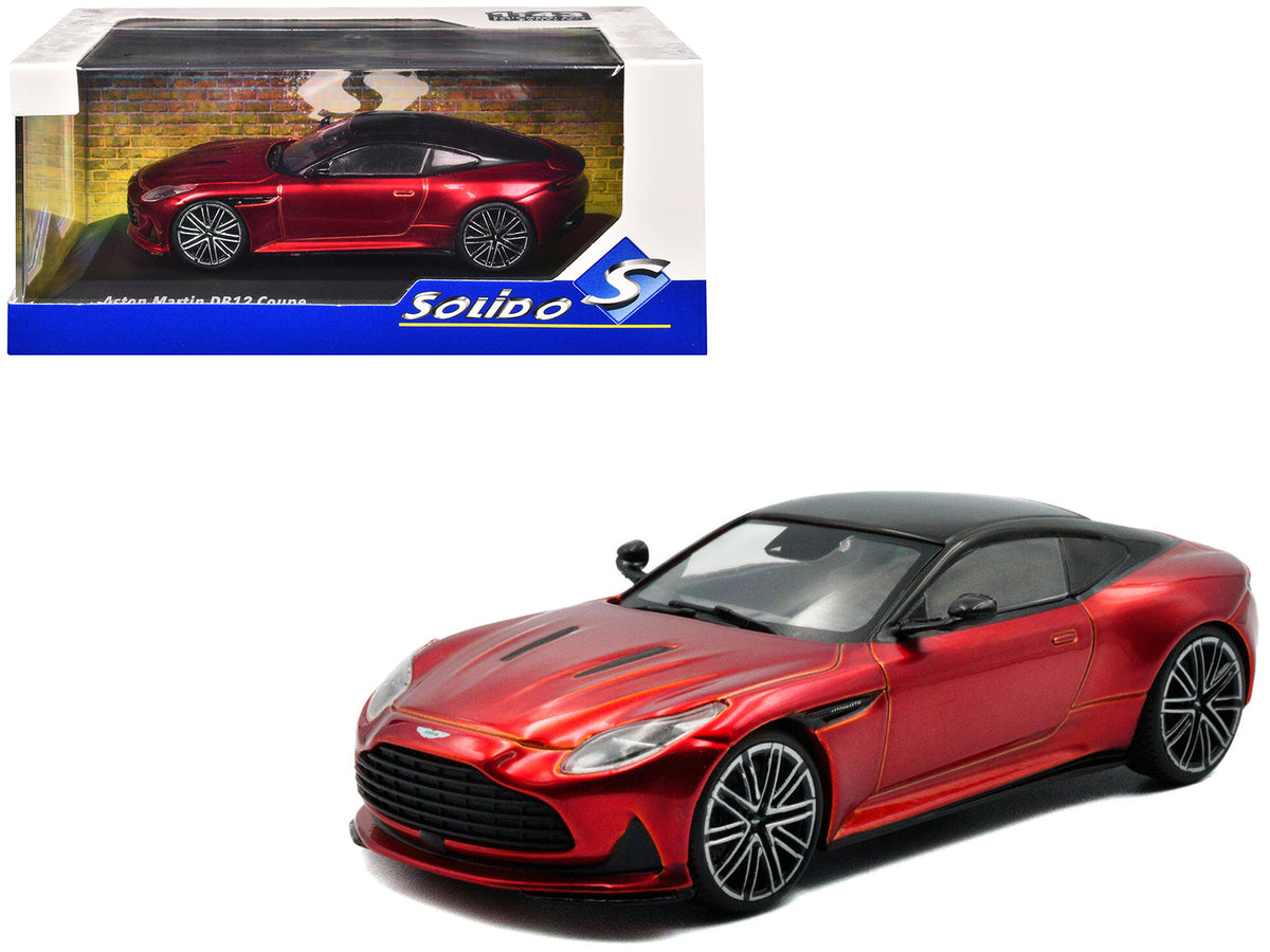 Rapid Vehicles 2023 Aston Martin DB12 Coupe Hyper Red Metallic with Black Top 1/43 Diecast Model...