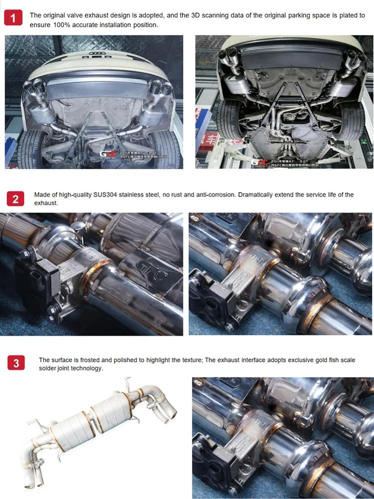 【 Customized Product 】 Stainless steel exhaust system, Volkswagen Golf 6GTI 2.0 drum muffler, deep and rich sound quality, exhau
