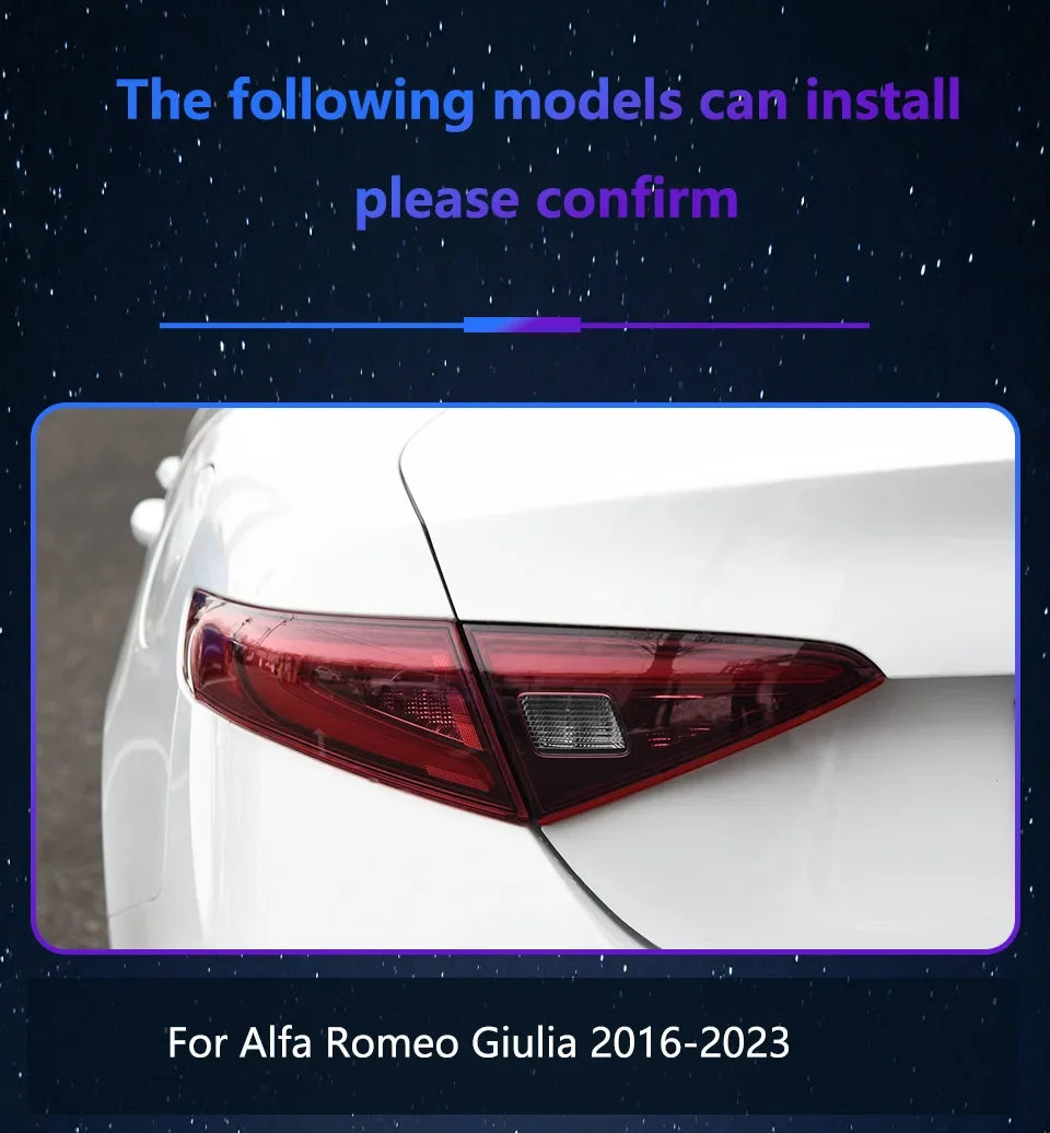 Rapid Vehicles For Alfa Romeo Giulia 2016-2023 Led Car Taillights Assembly Upgrade New Style...