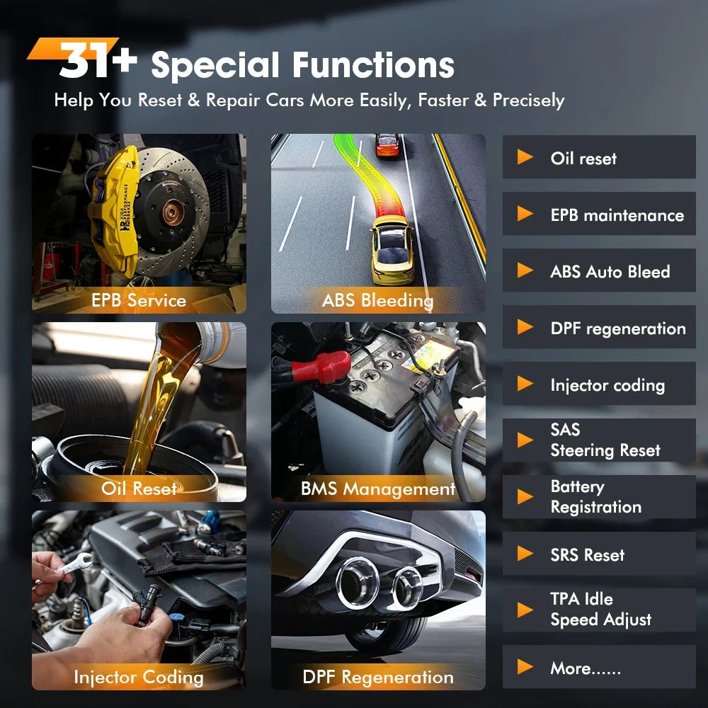 FOXWELL NT809BT OBD2 Bluetooth Car Diagnostic Tool All System Bi-Directional Test 30+ Reset Code Reader OBD2 Scanner Tool