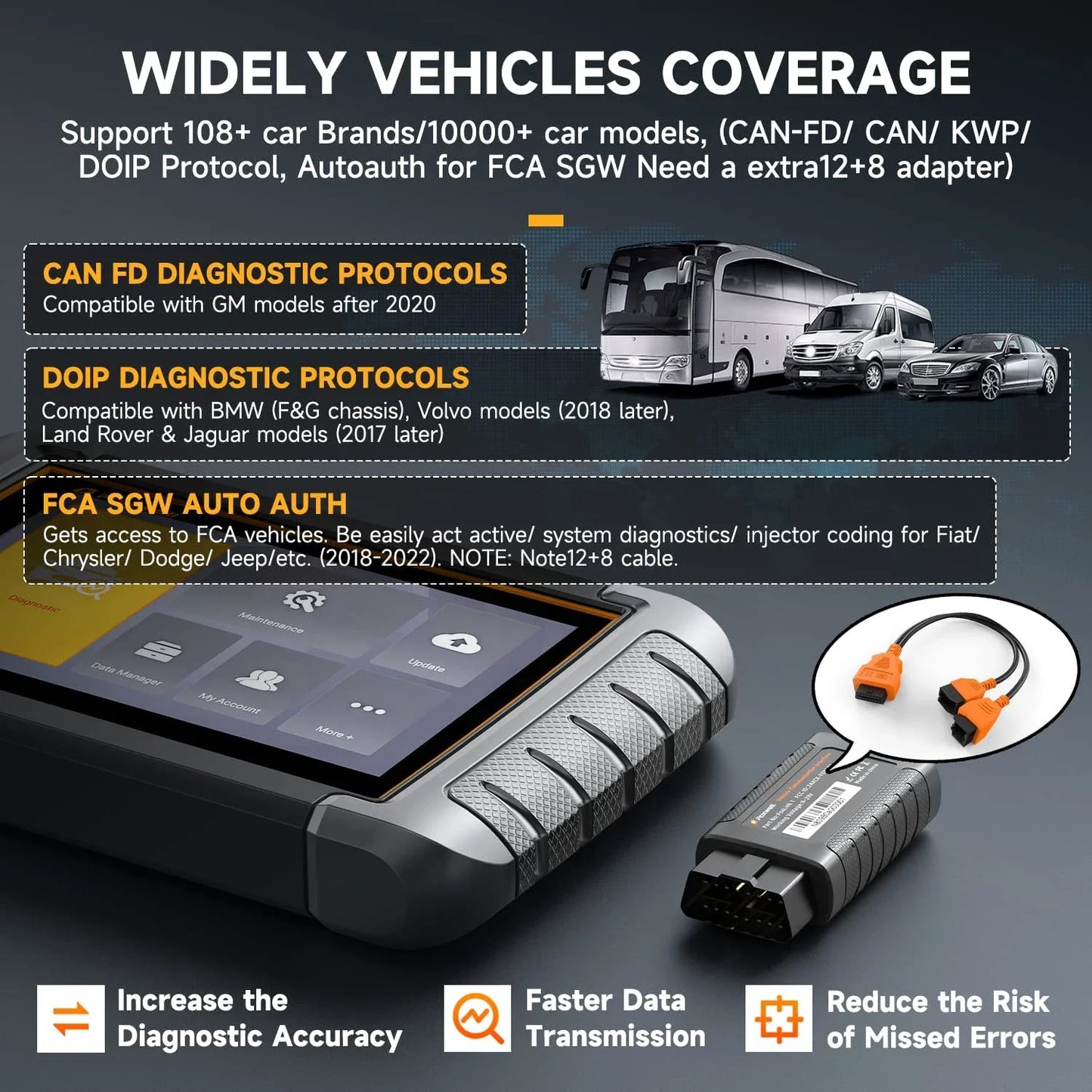 FOXWELL NT809BT OBD2 Bluetooth Automotive Scanner All System BiDirectional Scan Tool 30+ Reset OBD2 Code Reader Diagnostic Tool